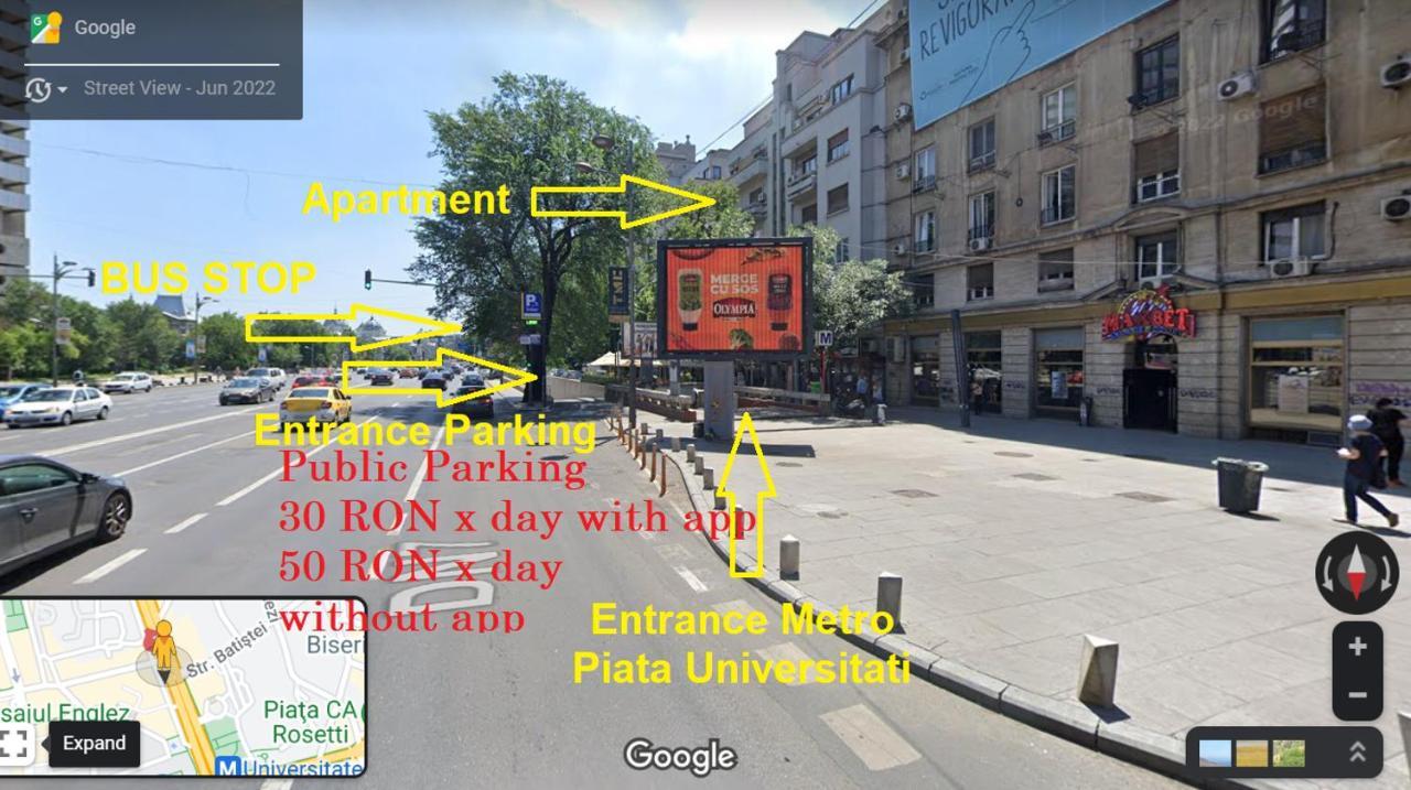 Anastasia Balcescu Apart 4 Self Check In Code From 2Pm Kitchen And Bedroom Bucarest Exterior foto